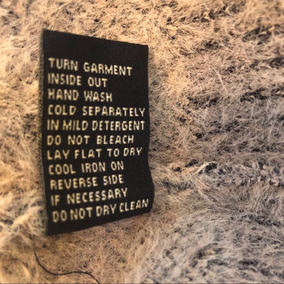 DG2 Diane Gilman Fuzzy Sweater in Black with tan and blush pattern - Picture 5 of 5